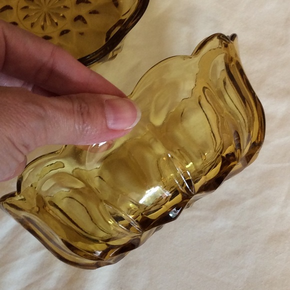 Amber scalloped rim Depression glass bowl set 3 pc - Picture 11 of 12